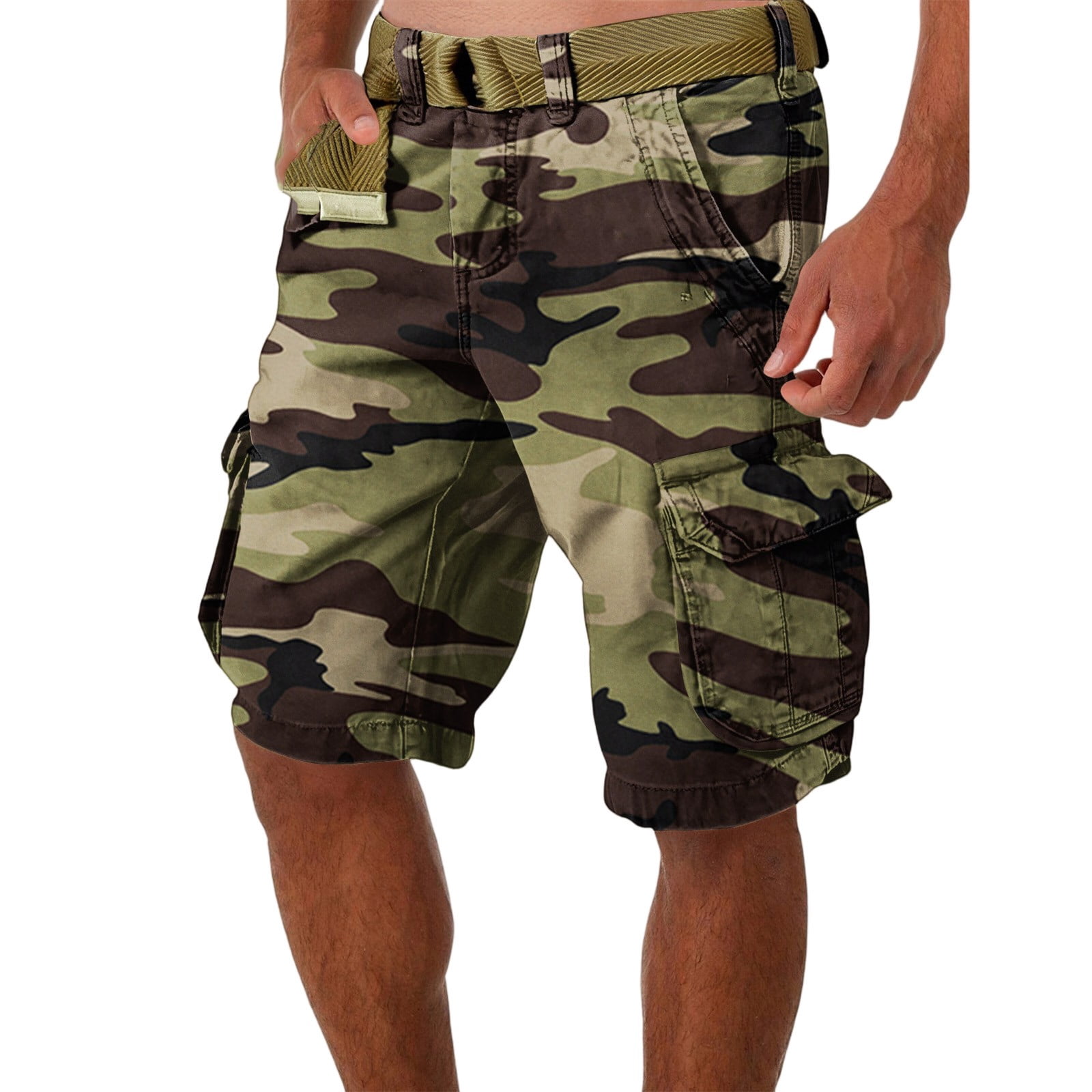 Men's Loose Fit Camo Cargo Shorts Summer Camouflage Work Shorts with — free download