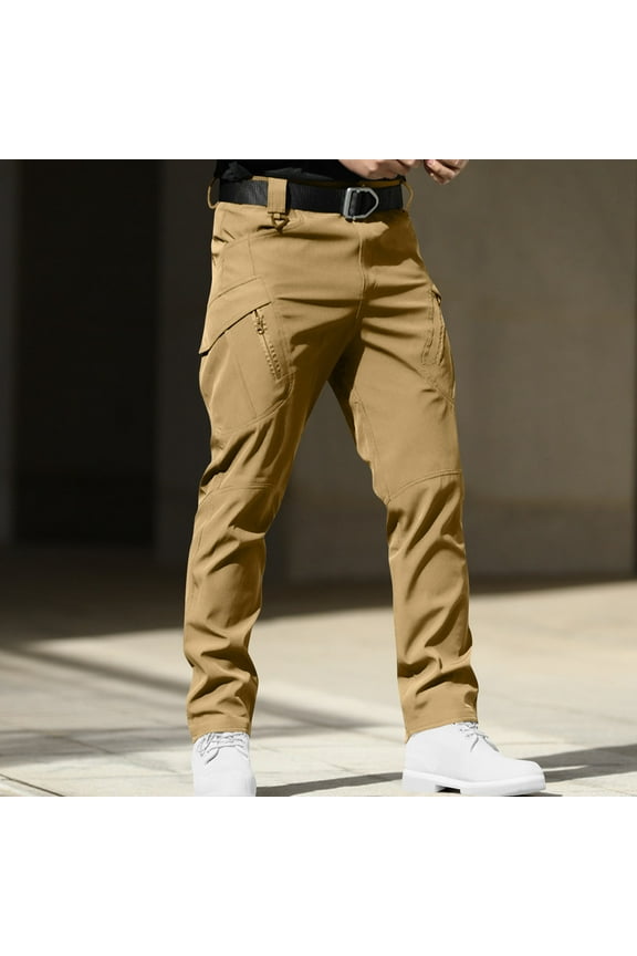 Men's Loose Fit Cargo Pants with Water Repellent Finish, Stretch Fabric, and Multiple Pockets for Hiking, Work, and Outdoor Activities