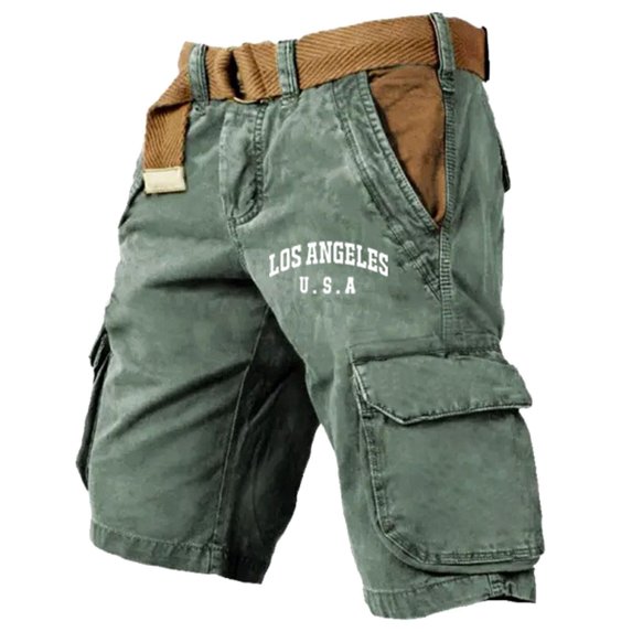 Men's Loose Fit Cargo Shorts With Pockets Outdoor Cargo Shorts No Belt