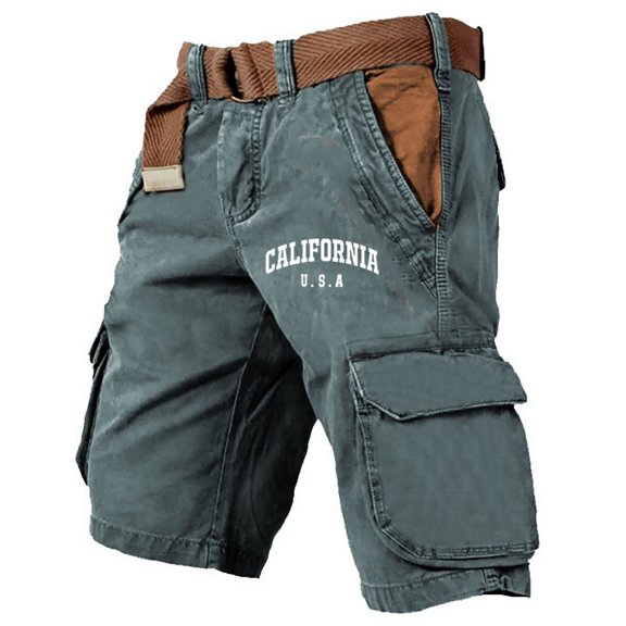 Men's Loose Fit Cargo Shorts With Pockets Outdoor Cargo Shorts No Belt