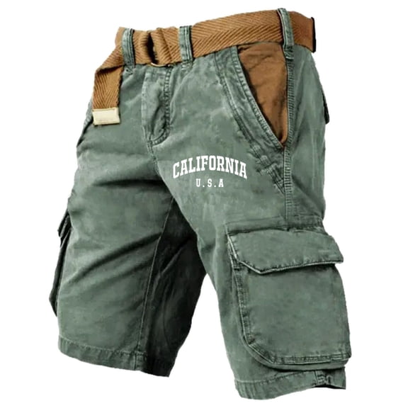 Men's Loose Fit Cargo Shorts With Pockets Outdoor Cargo Shorts No Belt