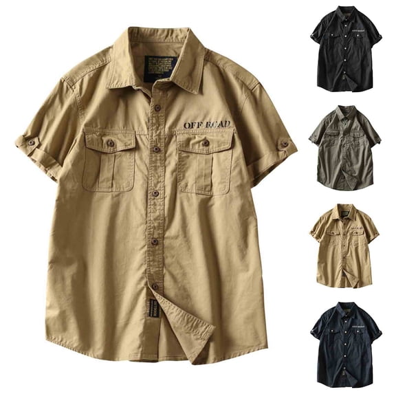Men's Loose Fit Casual Button Down Pocket Short Sleeve Shirt Tops Tees for Business Casual Vacation Beach Holiday Outdoor Daily Wear | Ihhxva,Army Green XL