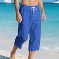 thumbnail image 1 of Men's Loose-Fit Casual Drawstring Capri Pants with Side Pocket, 1 of 9