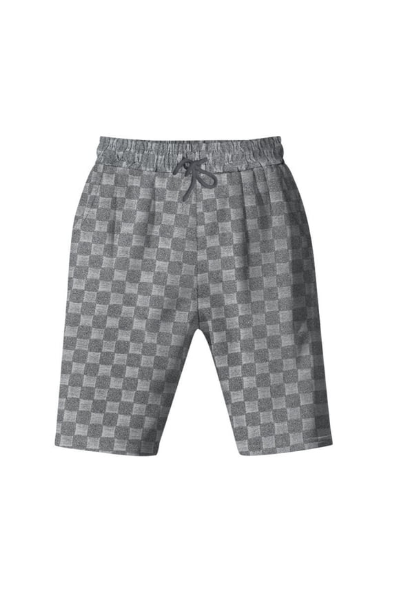 Men's Loose Fit Casual Heavyweight Jacquard Checkered 5 Inch Shorts Comfortable, Stylish, Durable Polyester, for Any Occasion