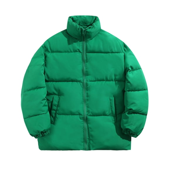 Men's Loose-Fit Casual Long-Sleeve Down Jacket, Green, XXXXL