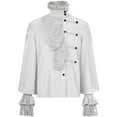 thumbnail image 1 of Men's Loose Fit Casual Shirt Classic Gothic Long Sleeve Blouse with Buttons for Spring Summer Daily Wear, 1 of 4