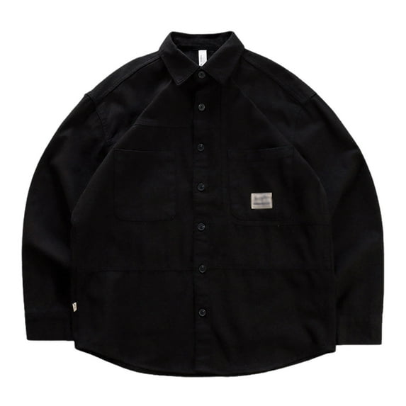 Men's Loose Fit Casual Shirt Style Jacket Long Sleeve Comfortable Work Wear For Spring Autumn Seasons Men's Oversized Tshirts Workout T-Shirt