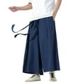 thumbnail image 1 of Men's Loose Fit Casual Trousers with Drawstring for Everyday Versatile All Season Wear and Easy Care Comfort Casual Pants Elastic Waist Straight Work Pants for Men, 1 of 6