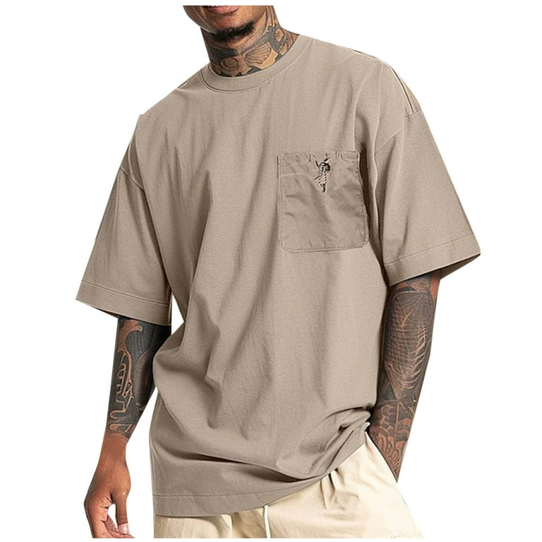 Men's Loose Fit Heavyweight Short-Sleeve Pocket T-Shirt Mens 100