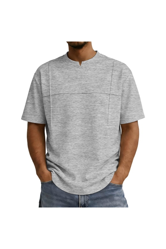 Men's Loose Fit Heavyweight Short-Sleeve Pocket T-Shirt - Mens Crew Neck Thick Tees