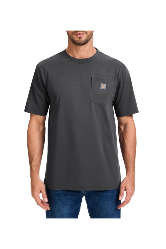 Men's Loose Fit Heavyweight Short-Sleeve Pocket Work T-Shirt (Regular&Tall)