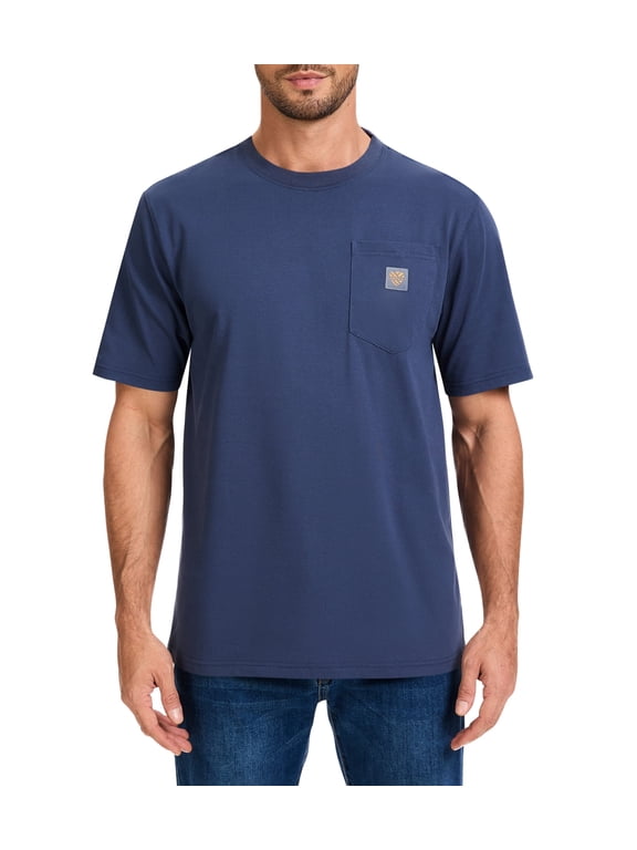 Men's Loose Fit Heavyweight Short-Sleeve Pocket Work T-Shirt (Regular&Tall)
