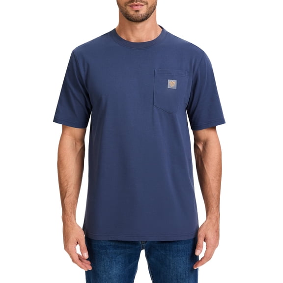 Men's Loose Fit Heavyweight Short-Sleeve Pocket Work T-Shirt (Regular&Tall)