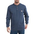 thumbnail image 1 of Men's Loose Fit Heavyweight Work Long Sleeve Henley T-Shirts Workwear Pocket Tee(Regular&Tall), 1 of 9