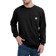 Mens Loose Fit Heavyweight Work Long Sleeve T-Shirts Comfort Pocket TeeRegular&Tall