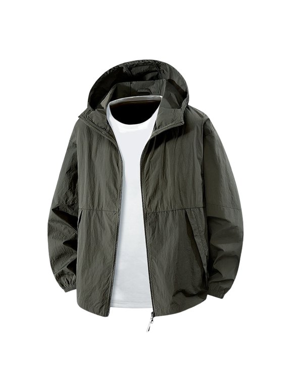 Men's Loose Fit Hooded Sun Protective Jacket UV Protection, Suitable for Summer Outdoor Activities, Comfortable