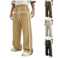 thumbnail image 1 of Men's Loose Fit Joggers, Cargo Jogging Sweatpants, Elastic Waist Drawstring Straight Leg, Quick Dry Zipper Pockets Breathable, Athletic Gym Workout Hiking Daily, Casual | AKLJWH,Beige M, 1 of 8