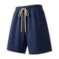 thumbnail image 1 of Men's Loose Fit Quick Dry Casual Shorts 11 inch, Elastic Drawstring Waist Summer Sweat Shorts with Side Pockets Navy, 1 of 5