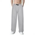 thumbnail image 1 of Men's Loose Fit Sweapants Thin Baggy Yoga Gym Workout Pants With Pockets Open Bottom Sweatpants Straight Wide Leg Cozy Crush Sweatpant, 1 of 7