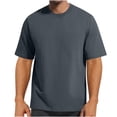 thumbnail image 1 of Men's Loose Fit T-Shirt Casual Heavy Weight Crew Neck Short Sleeve Shirts Summer Premium Cotton Tee Tops, 1 of 3