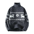 thumbnail image 1 of Men's Loose Fit Turtleneck Christmas Sweater Casual Knitted Twisted Long Sleeve Pullover Sweaters Top, 1 of 7
