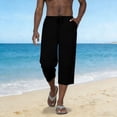 thumbnail image 1 of Men's Loose-Fitting Casual Linen Pants in Solid Colors, 1 of 8