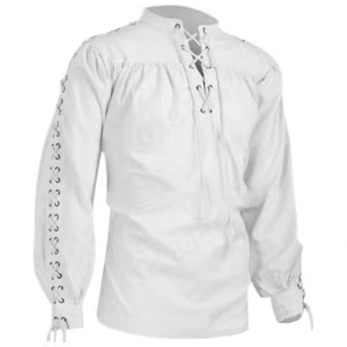 Men's Loose Linen Medieval Gothic Renaissance Shirt Long Sleeve Viking