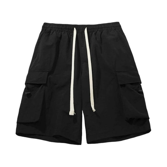 Men's Loose Quick-Drying Nylon Shorts with Four Pockets - Great for Work and Beach