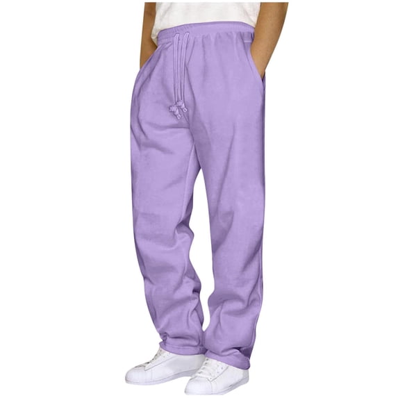 Men's Loose Sweatpants Straight Leg Casual Sweat Pants Drawstring Elastic Waist Workout Gym Jogger with Pockets