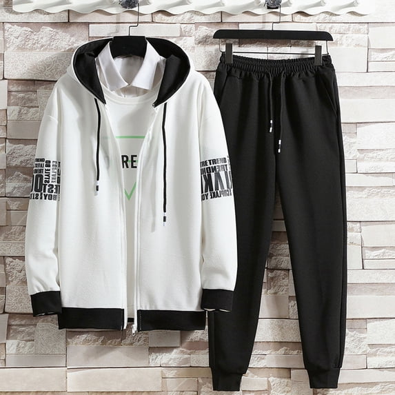 Men's Loose Two Piece Tracksuit Set – Zip Up Casual Hoodie and Jogger Pants in S-3XL, Spring Autumn Long Sleeve Sportswear for Men