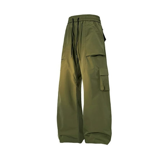 Men's Loose Wide Leg Straight Leg Functional Pocket Paratrooper Pants Outdoor Travel Trend Casual Sports Work Pants