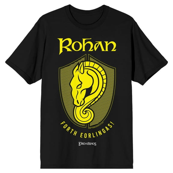 Lord Of The Rings Rohan Forth Eorlingas! On Black Short Sleeve Adult T-Shirt-XXL