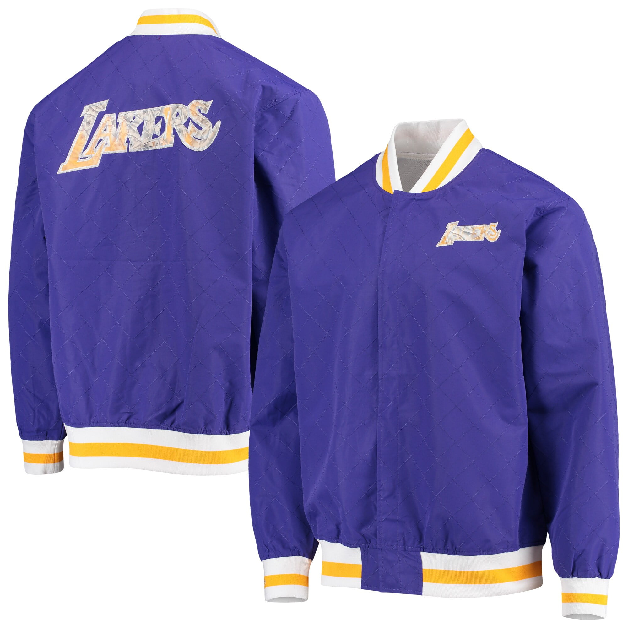 Men's Los Angeles Lakers Purple Mitchell & Ness Hardwood Classics 75th  Anniversary Authentic Warmup Full-Snap Jacket