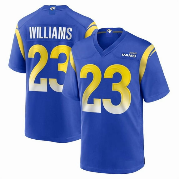 Men's Los Angeles R Williams 23 Royal Stitched T-Shirts Sports Player Game Top, X-Large