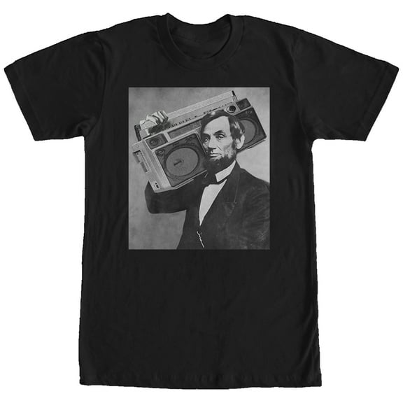 Men's Lost Gods Abraham Lincoln Boombox Graphic Tee Black Small