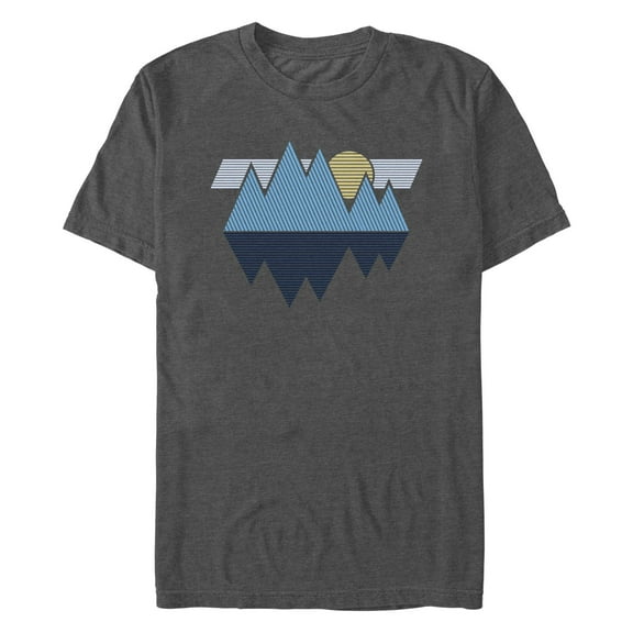 Men's Lost Gods Abstract Line Art Mountain Range Graphic T-Shirt