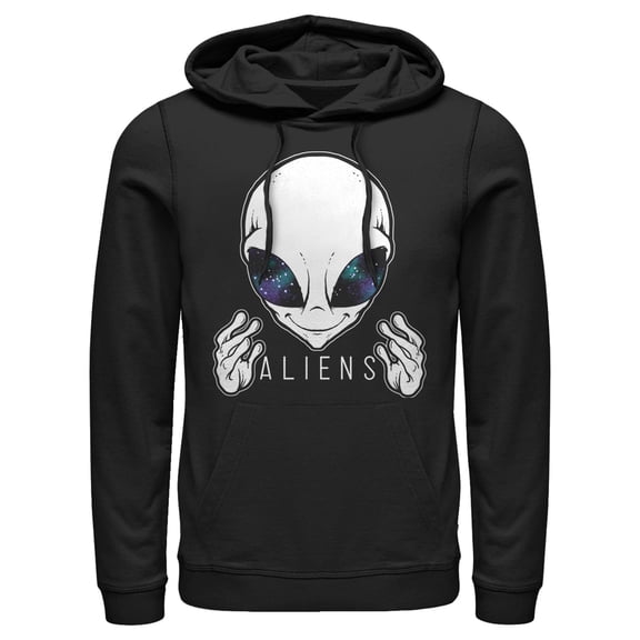 Men's Lost Gods Aliens Galaxy in Eyes  Pull Over Hoodie