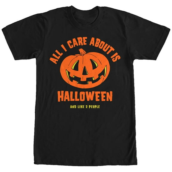 Men's Lost Gods All I Care About is Halloween  Graphic Tee Black Medium