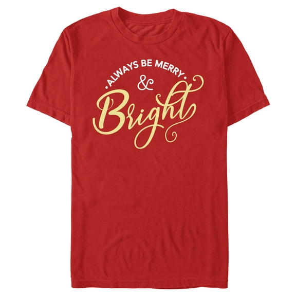 Men's Lost Gods Always Be Merry & Bright  Graphic Tee Red 3X Large