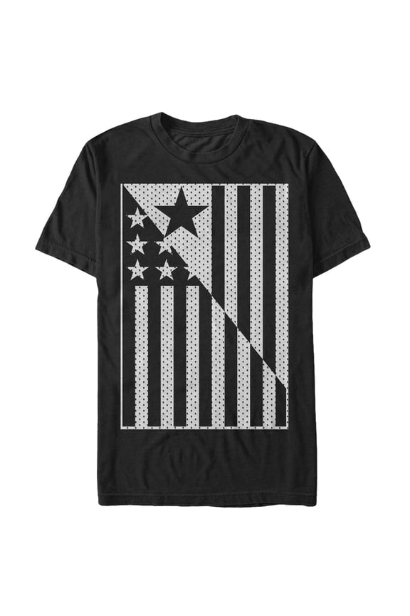 Men's Lost Gods American Flag Jersey Print Graphic Tee Black Large