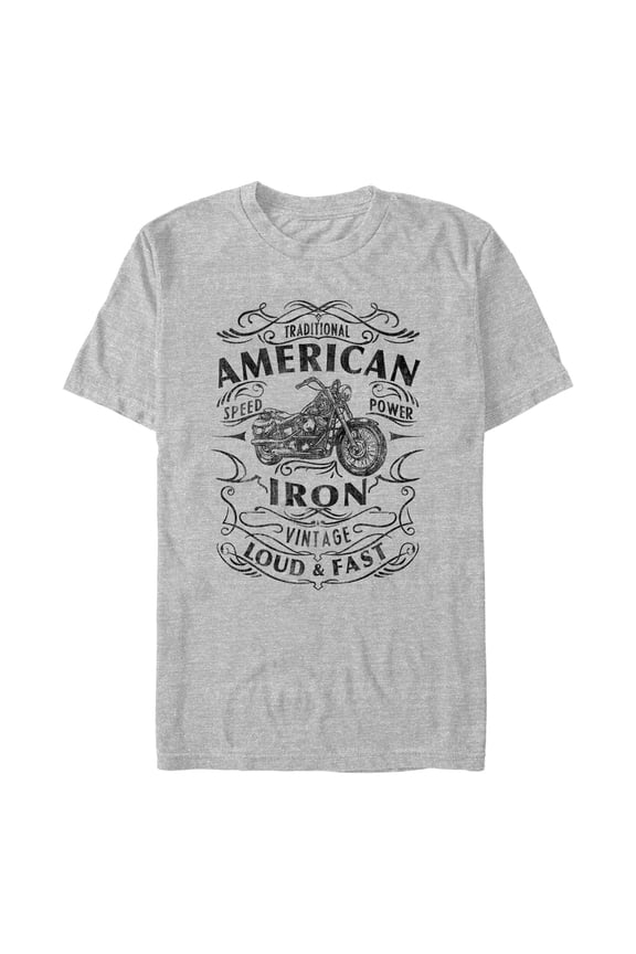 Men's Lost Gods American Iron Motorcycle Logo Graphic T-Shirt
