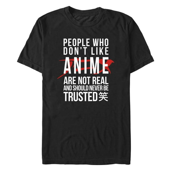 Men's Lost Gods Anime People Quote Graphic Tee Black 2X Large