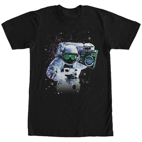 Men's Lost Gods Astronaut Space Boombox Graphic Tee Black Large