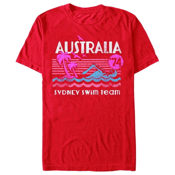 Men's Lost Gods Australia Swim Team  Graphic Tee Red Medium