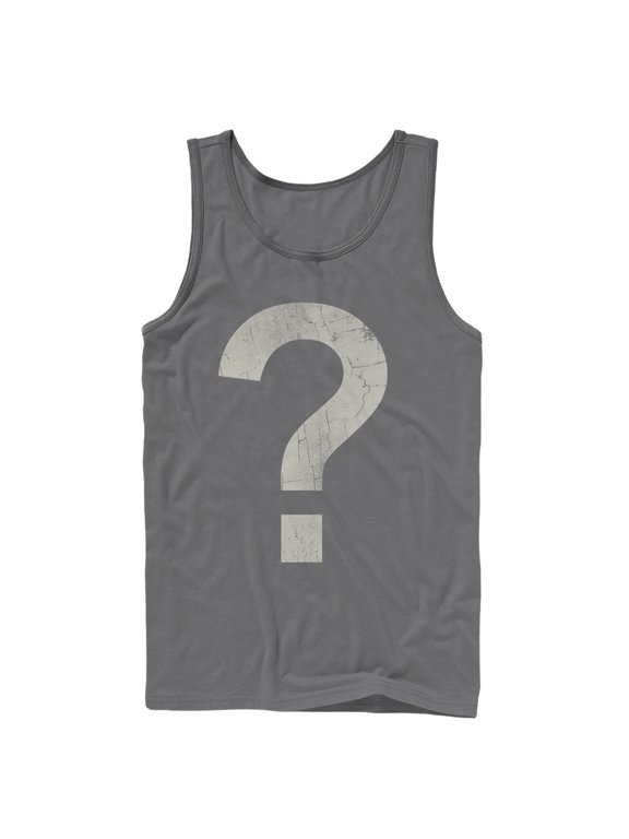 Men's Lost Gods Awesome Question Mark Tank Top Charcoal Medium
