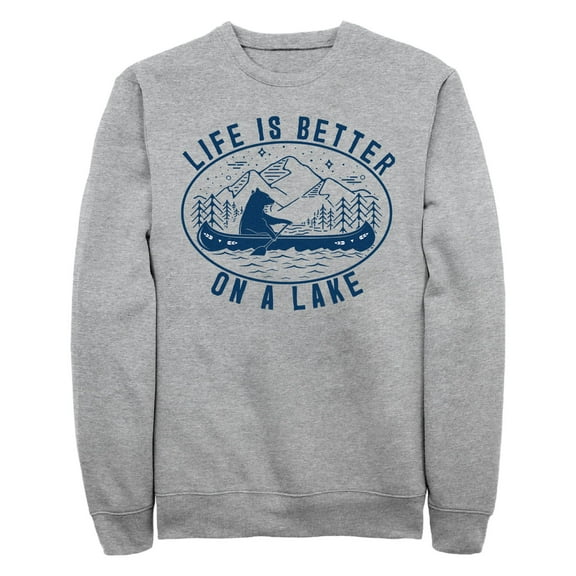 Men's Lost Gods Bear Canoe on Lake  Sweatshirt