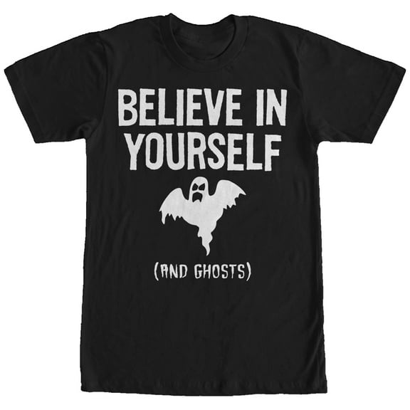 Men's Lost Gods Believe in Ghosts  Graphic Tee Black Small