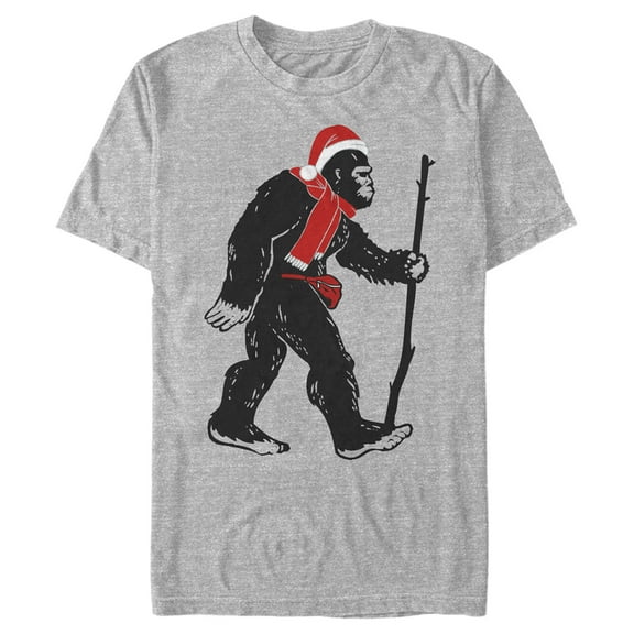 Men's Lost Gods Bigfoot Christmas Graphic Tee Athletic Heather Small