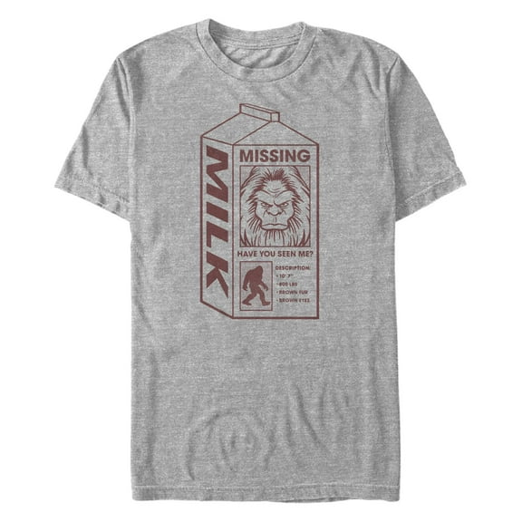 Men's Lost Gods Bigfoot Milk Carton  Graphic T-Shirt