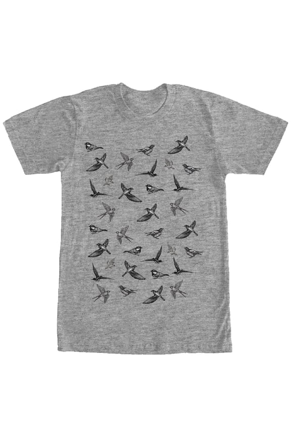 Men's Lost Gods Birds in Flight  Graphic Tee Athletic Heather Large
